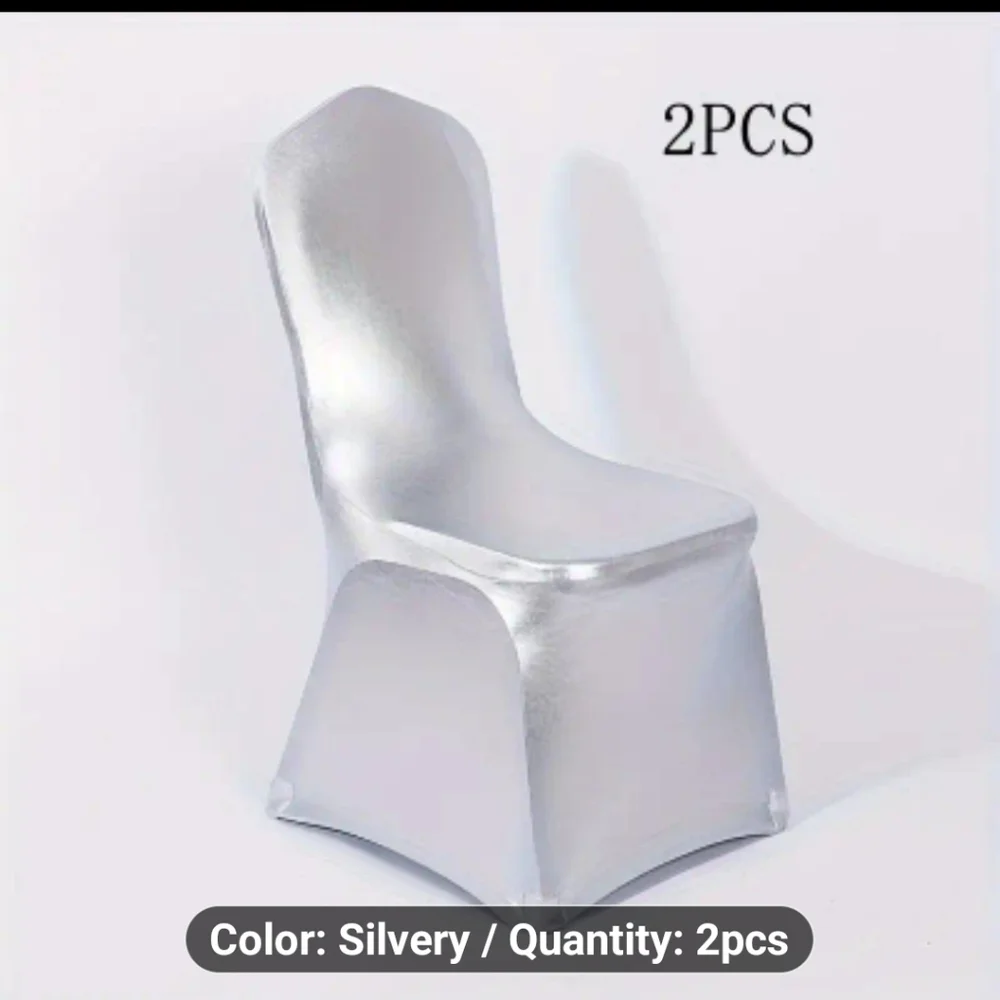 New Set of 2 Silver Glitter Chair Covers - GREAT FOR WEDDINGS & SPECIAL EVENTS